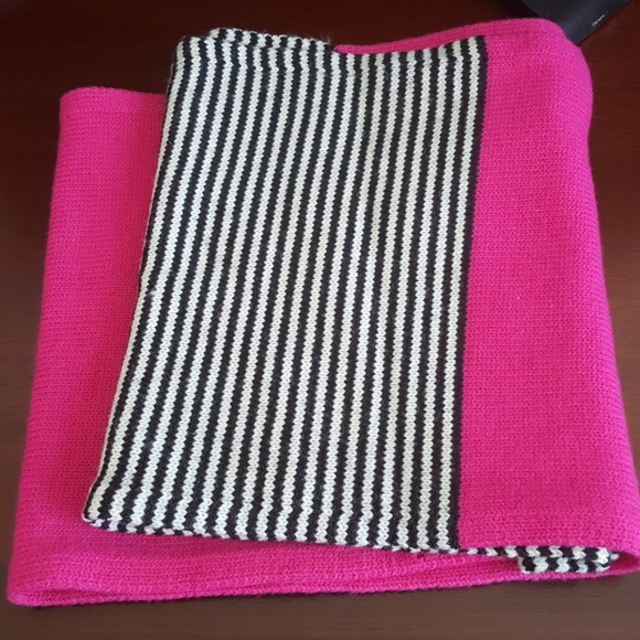 kate spade Accessories - *Sold*Kate Spade Black/White Stripe,Pink Scarf NWT